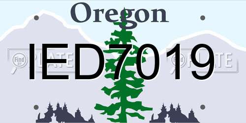 IED7019 Oregon License Plate