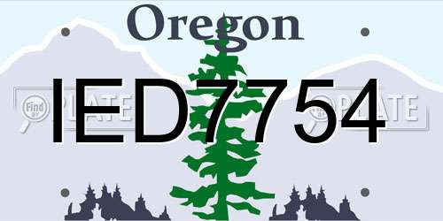 IED7754 Oregon License Plate