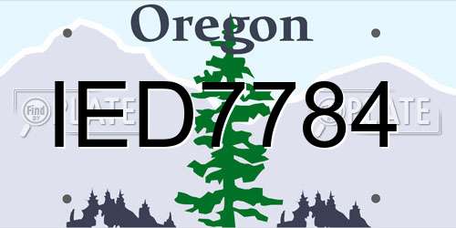 IED7784 Oregon License Plate