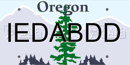 IEDABDD Oregon License Plate