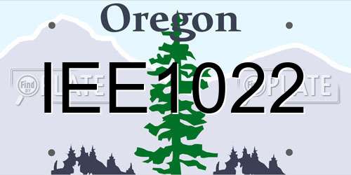 IEE1022 Oregon License Plate