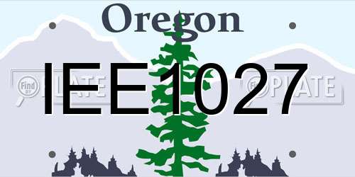 IEE1027 Oregon License Plate