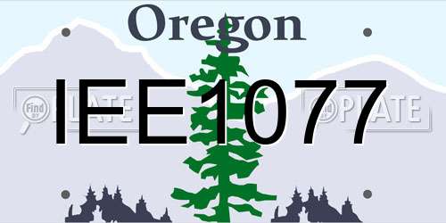 IEE1077 Oregon License Plate