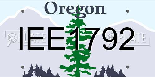 IEE1792 Oregon License Plate
