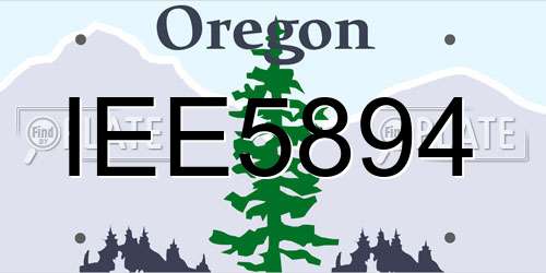 IEE5894 Oregon License Plate