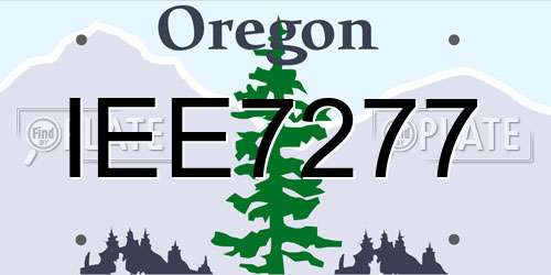 IEE7277 Oregon License Plate