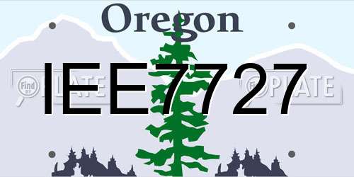 IEE7727 Oregon License Plate
