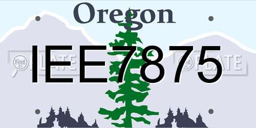 IEE7875 Oregon License Plate