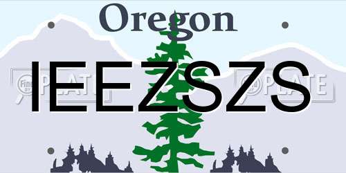 IEEZSZS Oregon License Plate