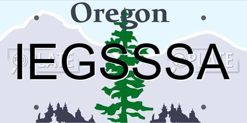 IEGSSSA Oregon License Plate