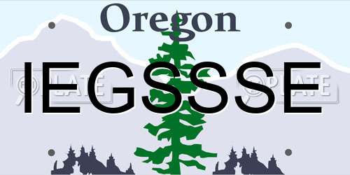 IEGSSSE Oregon License Plate