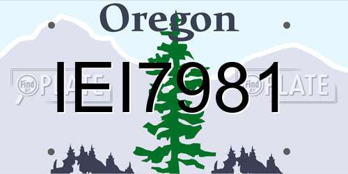 IEI7981 Oregon License Plate