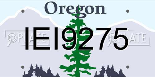 IEI9275 Oregon License Plate