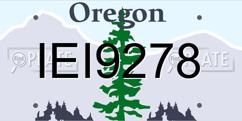 IEI9278 Oregon License Plate