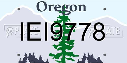 IEI9778 Oregon License Plate