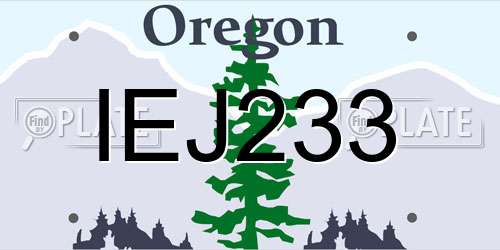 IEJ233 Oregon License Plate