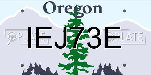IEJ73E Oregon License Plate