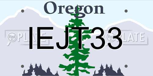 IEJT33 Oregon License Plate
