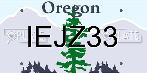 IEJZ33 Oregon License Plate