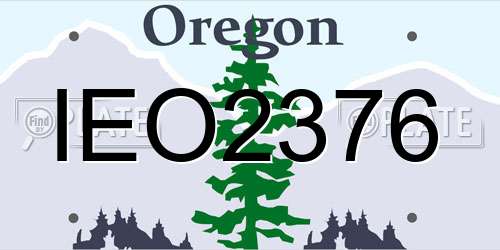 IEO2376 Oregon License Plate