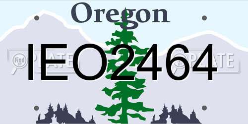 IEO2464 Oregon License Plate