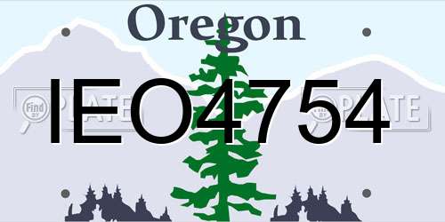 IEO4754 Oregon License Plate