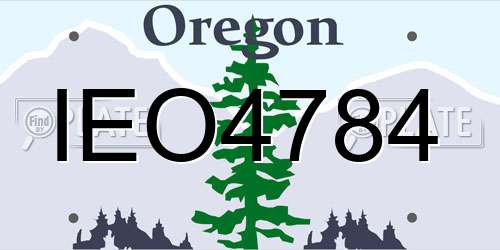 IEO4784 Oregon License Plate