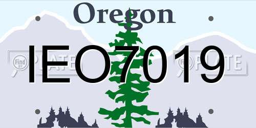 IEO7019 Oregon License Plate