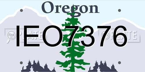 IEO7376 Oregon License Plate