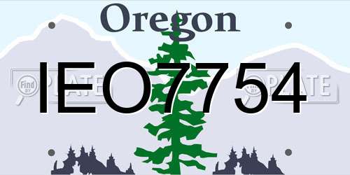 IEO7754 Oregon License Plate
