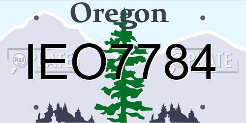 IEO7784 Oregon License Plate