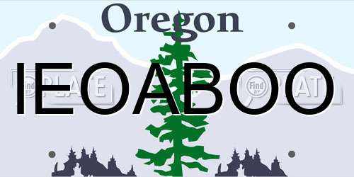 IEOABOO Oregon License Plate