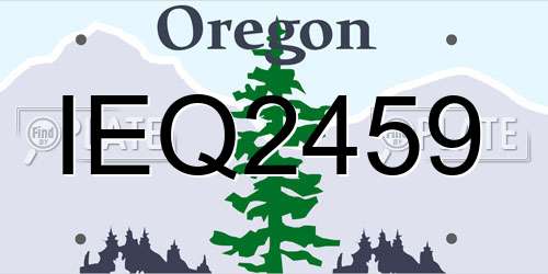 IEQ2459 Oregon License Plate