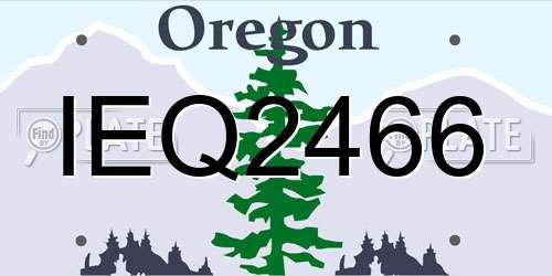 IEQ2466 Oregon License Plate