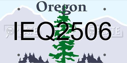 IEQ2506 Oregon License Plate