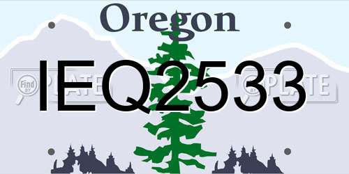 IEQ2533 Oregon License Plate