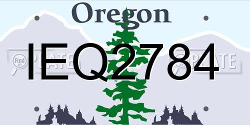 IEQ2784 Oregon License Plate