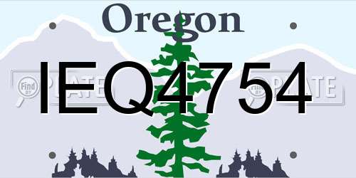 IEQ4754 Oregon License Plate