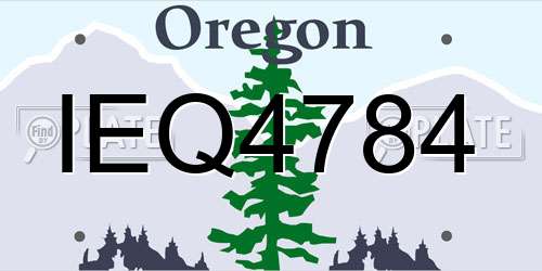 IEQ4784 Oregon License Plate