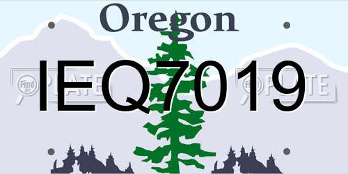 IEQ7019 Oregon License Plate