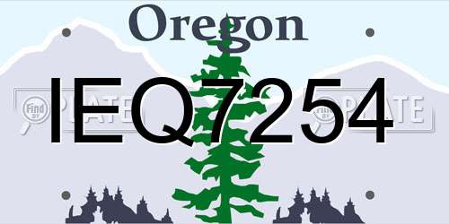IEQ7254 Oregon License Plate