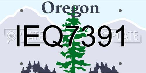 IEQ7391 Oregon License Plate