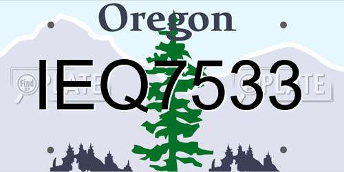 IEQ7533 Oregon License Plate