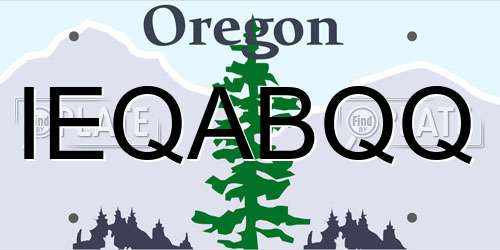 IEQABQQ Oregon License Plate