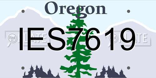 IES7619 Oregon License Plate