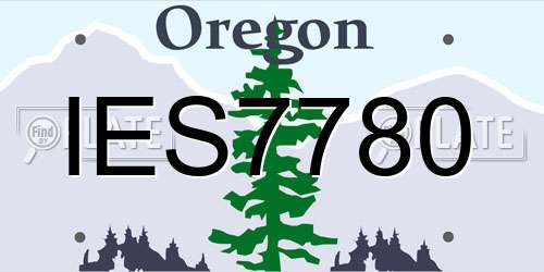 IES7780 Oregon License Plate