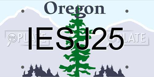 IESJ25 Oregon License Plate