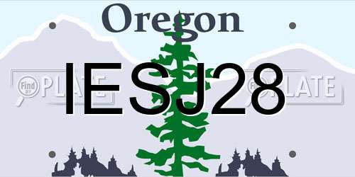 IESJ28 Oregon License Plate