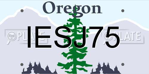 IESJ75 Oregon License Plate