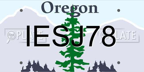 IESJ78 Oregon License Plate